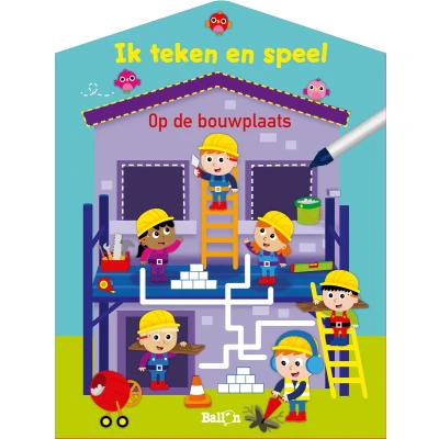 Afbeelding van Ik speel en leer (wipe &amp; clean) 1 teken Op de bouwplaats