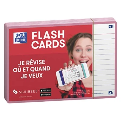 Afbeelding van Oxford Flash 2.0 Flashcards Gelijnd A6 Roze rand 80 stuks