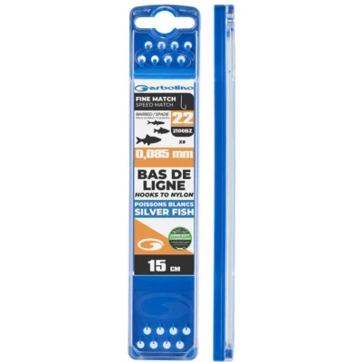 Afbeelding van Garbolino Hooks to Nylon Competition Fine Speed Match 15cm (8 pcs) Maat : Haak 16 (2100BZ) 0.103mm Super Soft