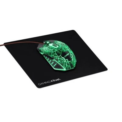 Image de Ensemble souris filaire gaming Trust Izza Noir + Tapis de et blanc