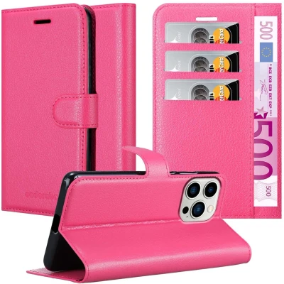 Afbeelding van Cadorabo Hoesje geschikt voor Apple iPhone 14 PRO in KERSEN ROZE Beschermhoes met magnetische sluiting, standfunctie en kaartvakje Book Case Cover Etui