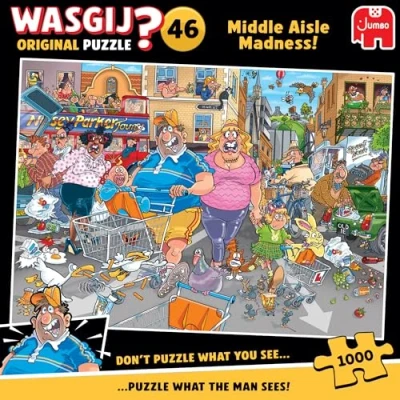Image de Puzzle 1000 pièces : Wasgij Original 46 Frénésie d&#039;achat dans l&#039;allée centrale !