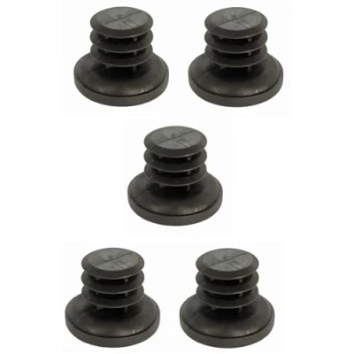 Afbeelding van cyclingcolors 5 x ronde buiseindkap voor stoel, meubels, tafel, kunststof, zwart, pad (d = 19 20 mm)