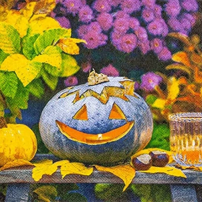 Afbeelding van 40 servetten met Pompoen Herfst Halloween