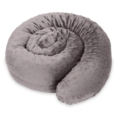 Afbeelding van tochtstopper raam of zijslaapkussen 150 cm sierkussen lichaamskussen raamafdichting deurmat voor deur en windstopper bedrol Minky Donker grijs