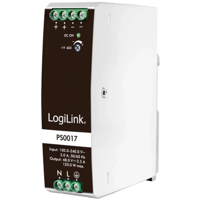 Afbeelding van LogiLink PS0017 DIN rail netvoeding 48 V 2.5 A 120 W Inhoud: 1 stuk(s)