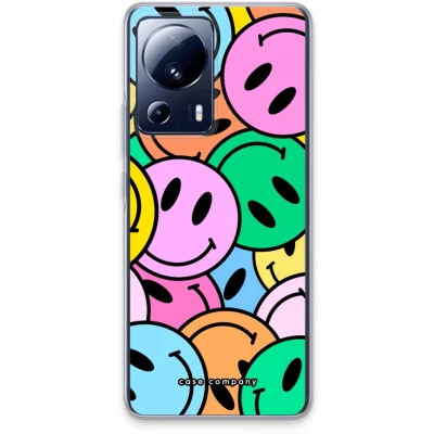 Afbeelding van Case Company® hoesje geschikt voor Xiaomi 13 Lite Smiley N1 Soft Cover Telefoonhoesje Bescherming aan alle Kanten en Schermrand