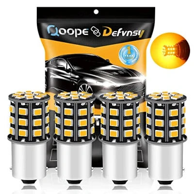Afbeelding van DEFVNSY Pak van 4 1156 BA15S 1141 1003 7506 P21W Super Bright Amber/Yellow 2835 33SMD LED lampen voor 12 24V DC Richtingaanwijzers Knipperlichten Zijmarkeringslicht Remlichten