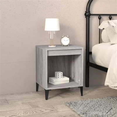 Afbeelding van Nachtkastje 40x35x50 cm grijs sonoma eikenkleurig