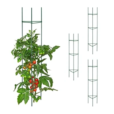 Afbeelding van Relaxdays Set van 4 stokken metaal en kunststof, groen, 150 x 32 cm