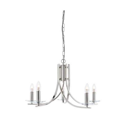 Afbeelding van Searchlight Ascona Luster Ø 62 X 90 Cm Satijn Zilver