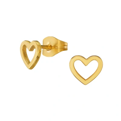 Afbeelding van Traveller Oorbellen Oorstekers Dames Goudkleurig Hart Edelstaal 6x7 mm Verguld 22kt 166339