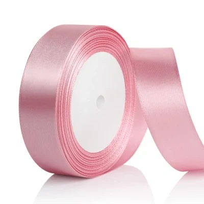 Afbeelding van AiQInu Satijnen lint roségoud 25 mm x 22 m voor geschenkverpakkingen, knutselen, boeket, linten geschenkverpakkingen bruiloften, naaiprojecten, strikken, decoraties