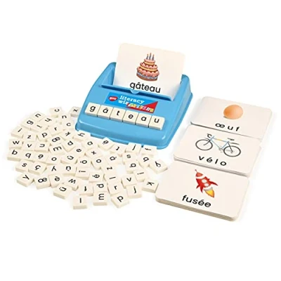 Afbeelding van BOHS Educatief spel voor Franse spelling, 60 flashkaarten met kleine woorden, leergereedschap kleuterschool, perfect het leren van de taal