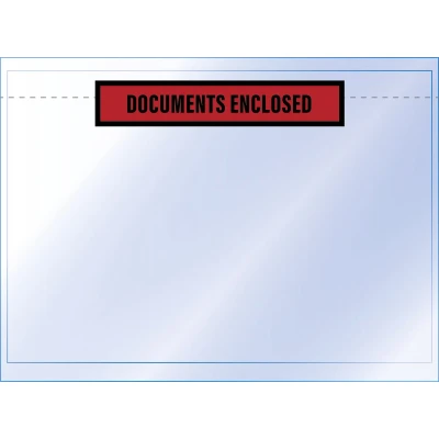 Afbeelding van Raadhuis paklijstenvelop 165x122 A6 50 micron bedrukt Documents Enclosed 100 stuks RD 310102