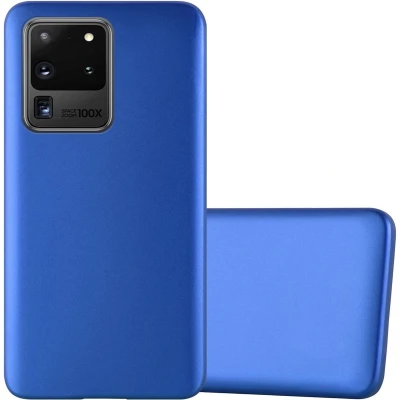 Afbeelding van Cadorabo Hoesje geschikt voor Samsung Galaxy S20 ULTRA in METAAL BLAUW Beschermhoes gemaakt van flexibel TPU silicone Case Cover