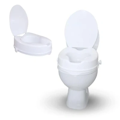 Afbeelding van Mobiclinic Titán Toiletverhoger 10 cm Met deksel Max 160 kg Toiletbril WC Verhoging Verstelbaar Wit Toiletzitting