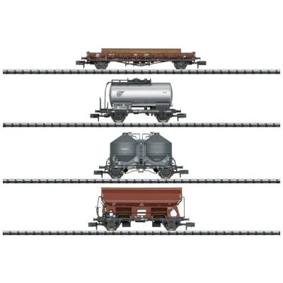 Afbeelding van MiniTrix 18722 N set van 4 goederenwagons de DB, MHI