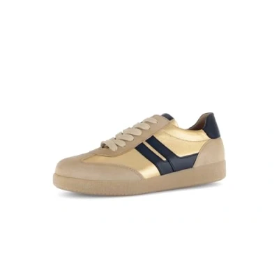 Afbeelding van Gabor Sneakers laag, Dames, Maat: 41, Caramel/gold/schw. Veloursleer