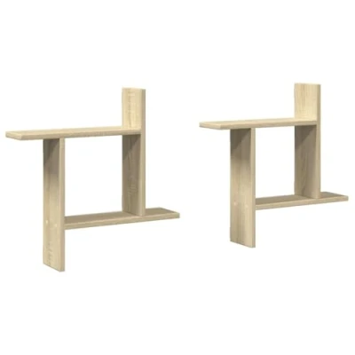 Image de vidaXL Étagères murales 2pcs chêne sonoma 50x12x50cm bois d&#039;ingénierie