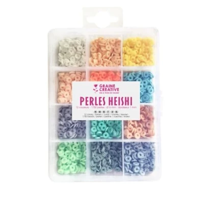 Image de Boite de perles Heishi Pastel