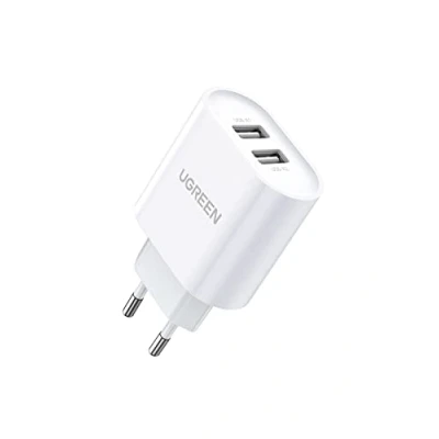 Afbeelding van UGREEN USB A Oplader 2 poorts Charger 17W voor iPhone 13 12 11, iPad Air Mini, Galaxy S10 S9 A50, Tablets, enz.