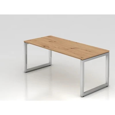 Afbeelding van REGO 19 S Bureau 180 x 80 Tafelhoogte I In hoogte verstelbaar Essen Eik/Zilver
