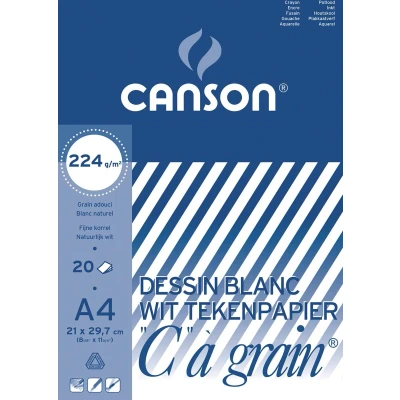 Afbeelding van Canson tekenblok C à grain 224 g/m², ft 21 x 29,7 cm (A4)