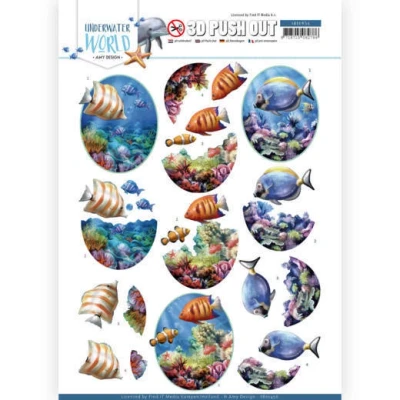 Afbeelding van Saltwater Fish 3D Push Out Sheet Underwater World by Amy Design