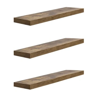 Afbeelding van WOLTU RG9316hov 3 Set van zwevende MDF wandplanken, voor woonkamer, keuken, slaapkamer, badkamer enz