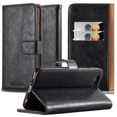 Afbeelding van Cadorabo Hoesje geschikt voor Huawei P10 in ZWART GRAFIET Beschermhoes met magnetische sluiting, standfunctie en kaartvakje Book Case Cover Etui
