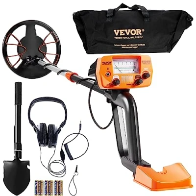 Image de VEVOR Détecteur de Métaux pour Adultes Enfants 20,3 cm Professionnel Réglable Bobine Étanche IP68 Écran LCD Puce DSP Avancée Léger Recherche Pièces d&#039;Or et Chasse aux Trésors