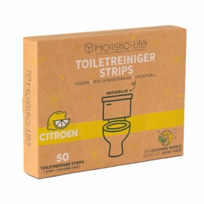 Afbeelding van Natuurlijke WC reiniger Vellen 60 Duurzame Toiletreiniger Strips Citroen Vegan Zero Waste