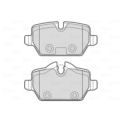 Afbeelding van VALEO 601731 Remblokkenset Achteras Excl. slijtage waarschuwingscontact Zonder slotschroefset, Met anti kreukplaat MINI: Countryman, Paceman