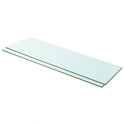 Image de vidaXL Panneaux d&#039;étagère 2 pcs Verre Transparent 100 x 30 cm