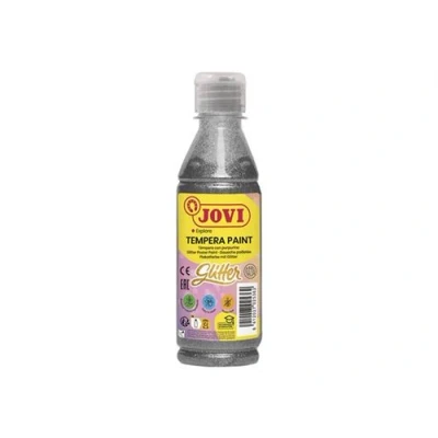 Afbeelding van JOVI Verf watergebaseerde tempera vloeibaar glittr zilver 250 ml