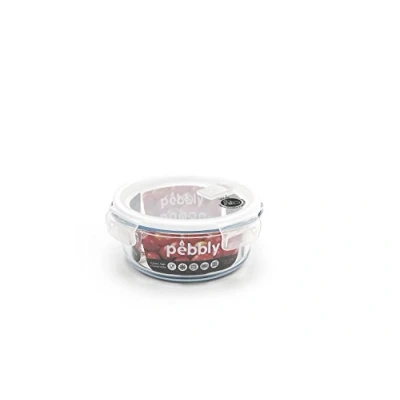 Afbeelding van Pebbly Round Glass Food Storage Container 950 Ml