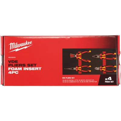 Afbeelding van MILWAUKEE 4932493250 VDE tangenset in foam inlay 4 delig