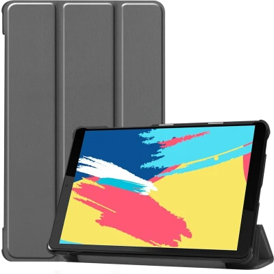 Afbeelding van iMoshion Tablet Hoes Geschikt voor Lenovo Tab M8 FHD / Trifold Bookcase Grijs
