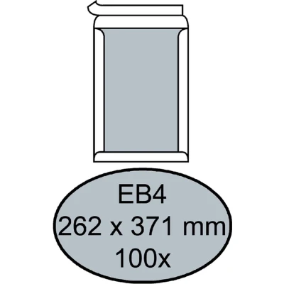 Afbeelding van Envelop Quantore bordrug EB4 262x371mm zelfkl. wit 100stuks