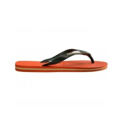 Afbeelding van Havaianas heren Brasil slipper met logo in de kleur Oranjerood, maat: 45/46
