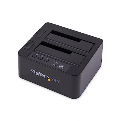 Afbeelding van StarTech.com 2 bay harde schijfduplicator, vrijstaande kloner/kopieerapparaat USB 3.0 (5 Gbps) / eSATA naar 2,5/3,5 inch SATA III HDD/SSD, schijf docking station, kloner