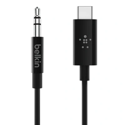 Image de Câble USB C vers AUX de Belkin Noir Plastique