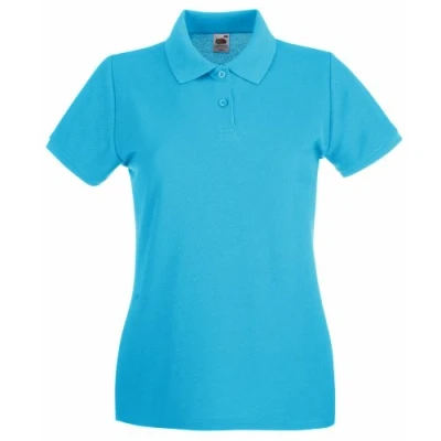 Afbeelding van Fruit Of The Loom Dames Fit Premium Poloshirt Met Korte Mouwen (Azure Blauw) Maat 2XL