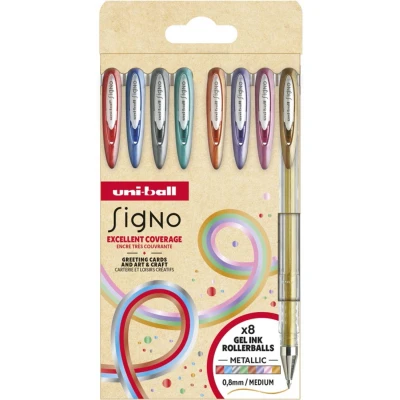 Afbeelding van Uni ball roller Signo Metallic, medium punt, geassorteerde kleuren, et