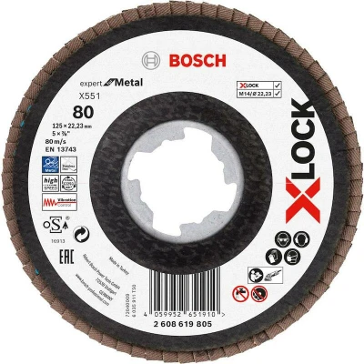 Afbeelding van Bosch Accessories 2608619805 X551 Lamellenschijf Diameter 125 mm Boordiameter 22.23 1 stuk(s)