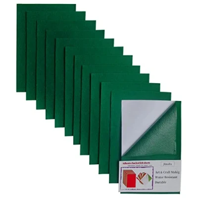 Afbeelding van Feutrine Autocollante, 12 Pièces Patin Chaise, 20x30cm Adhésif, Feutre Collant pour L&#039;artisanat (Vert)