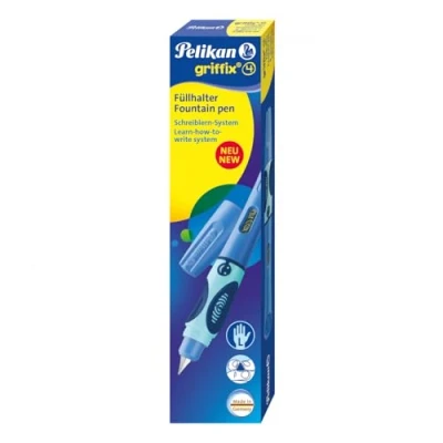 Image de Pelikan Griffix 805629 Stylo plume pour gauchers, avec capuchon rotatif, bleu, 1 pièce dans une boîte pliante