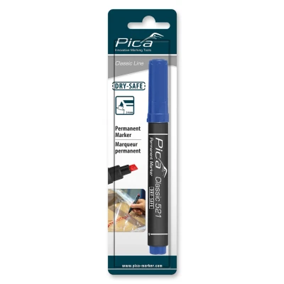 Afbeelding van Pica Classic 521/41 Permanent Marker blauw beitelpunt (blister)