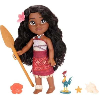 Afbeelding van Oceania 2 38 cm pop van Zangeres Vaiana met haar op animatiefilm geïnspireerde outfits, verrijkt waardevolle details, ogen stralen